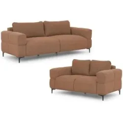 S-STYLE Polstergarnitur 3+2  Cardea ¦ rot ¦ Maße (cm): B: 217 H: 80