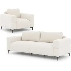 S-STYLE Polstergarnitur 3+1  Cardea ¦ creme ¦ Maße (cm): B: 217 H: 80