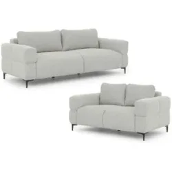 S-STYLE Polstergarnitur 3+2  Cardea ¦ grau ¦ Maße (cm): B: 217 H: 80