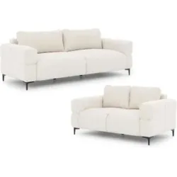 S-STYLE Polstergarnitur 3+2  Cardea ¦ creme ¦ Maße (cm): B: 217 H: 80