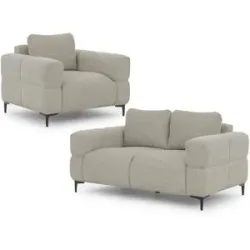 S-STYLE Polstergarnitur 2+1  Cardea ¦ braun ¦ Maße (cm): B: 154 H: 80