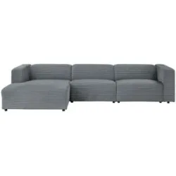 HOFFNER, Höffner Ecksofa im modernen Breitcord Prado ¦ grau ¦ Maße (cm): B: 322 H: 69 T: 163.0