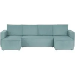 uno Wohnlandschaft mit Schlaffuntion Aspra ¦ blau ¦ Maße (cm): B: 296 H: 88 T: