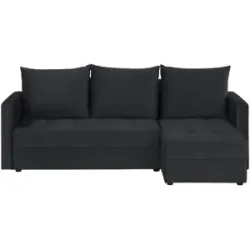 uno Ecksofa mit Schlaffunktion Mirage ¦ schwarz ¦ Maße (cm): B: 220 H: 88 T: