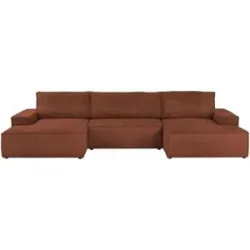 uno Wohnlandschaft mit Schlaffunktion Fjord ¦ rot ¦ Maße (cm): B: 358 H: 85 T:
