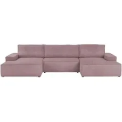 uno Wohnlandschaft mit Schlaffunktion Fjord ¦ rosa/pink ¦ Maße (cm): B: 358 H: