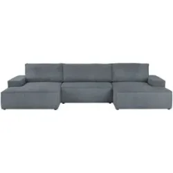 uno Wohnlandschaft mit Schlaffunktion Fjord ¦ grau ¦ Maße (cm): B: 358 H: 85 T: