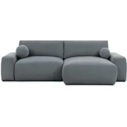 S-STYLE Ecksofa mit Schlaffunktion Puffy ¦ grau ¦ Maße (cm): B: 266 H: 86
