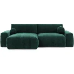 S-STYLE Ecksofa mit Schlaffunktion Puffy ¦ grün ¦ Maße (cm): B: 266 H: 86