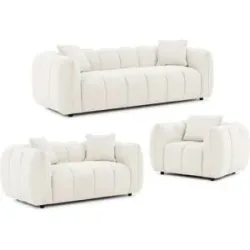 S-STYLE Polstergarnitur 3+2+1  Nubira ¦ creme ¦ Maße (cm): B: 228 H: 69