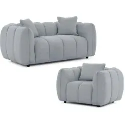 S-STYLE Polstergarnitur 2+1  Nubira ¦ grau ¦ Maße (cm): B: 172 H: 69