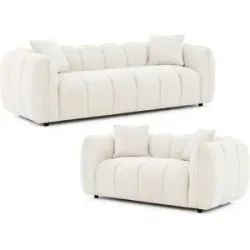 S-STYLE Polstergarnitur 3+2  Nubira ¦ creme ¦ Maße (cm): B: 228 H: 69