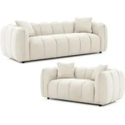 S-STYLE Polstergarnitur 3+2  Nubira ¦ beige ¦ Maße (cm): B: 228 H: 69