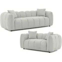 S-STYLE Polstergarnitur 3+2  Nubira ¦ grau ¦ Maße (cm): B: 228 H: 69