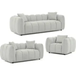 S-STYLE Polstergarnitur 3+2+1  Nubira ¦ grau ¦ Maße (cm): B: 228 H: 69