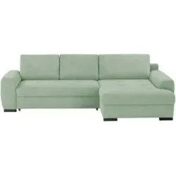Bobb, Bobb Ecksofa in kuscheligem Cordstoff Soumia ¦ grün ¦ Maße (cm): B: 283 H: 91 T: