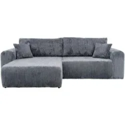 Höffner Ecksofa mit Schlaffunktion Henna ¦ grau ¦ Maße (cm): B: 247 H: 82 T: 145.0