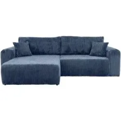 Höffner Ecksofa mit Schlaffunktion Henna ¦ blau ¦ Maße (cm): B: 247 H: 82 T: 145.0