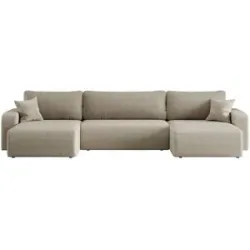 Höffner Wohnlandschaft mit Schlaffunktion Henna ¦ braun ¦ Maße (cm): B: 312 H: 83 T: