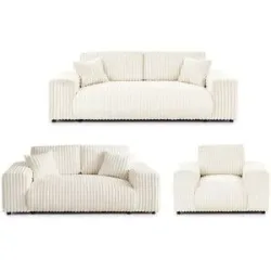 S-STYLE Polstergarnitur 3er-Set  Mollis ¦ beige ¦ Maße (cm): B: 213 H: 79