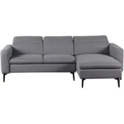 Höffner Ecksofa  Jivara ¦ grau ¦ Maße (cm): B: 222 H: 87 T: 150.0