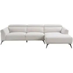 Höffner Ecksofa mit Kopfstützenverstellung Wiana ¦ beige ¦ Maße (cm): B: 283 H: 62 T: