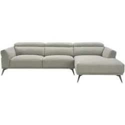 Höffner Ecksofa mit Kopfstützenverstellung Wiana ¦ grau ¦ Maße (cm): B: 283 H: 62 T: