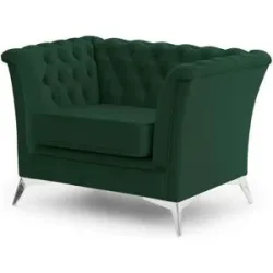S-STYLE Chesterfield Sessel  Wilhelm ¦ grün ¦ Maße (cm): B: 116 H: 78
