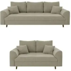 S-STYLE Polstergarnitur 3+2  Lars ¦ beige ¦ Maße (cm): B: 210 H: 81