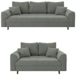 S-STYLE Polstergarnitur 3+2  Lars ¦ grau ¦ Maße (cm): B: 210 H: 81