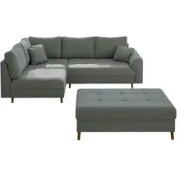 S-STYLE Ecksofa mit Hocker  Lars ¦ grau ¦ Maße (cm): B: 231 H: 81
