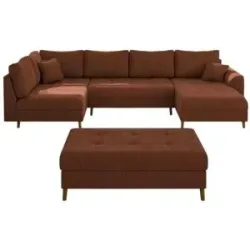 S-STYLE Wohnlandschaft mit Hocker  Maya ¦ rot ¦ Maße (cm): B: 310 H: 81