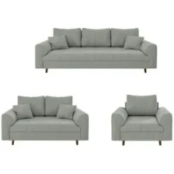 S-STYLE Polstergarnitur 3+2+1  Maya ¦ grau ¦ Maße (cm): B: 210 H: 81