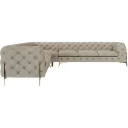 S-STYLE Chesterfield Ecksofa  Natalie ¦ creme ¦ Maße (cm): B: 323 H: 75