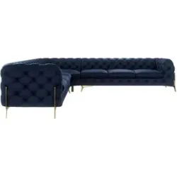 S-STYLE Chesterfield Ecksofa  Natalie ¦ blau ¦ Maße (cm): B: 323 H: 75