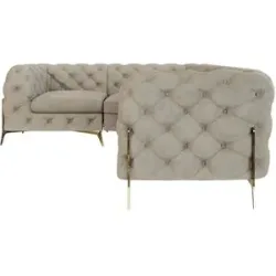 S-STYLE Chesterfield Ecksofa  Natalie ¦ creme ¦ Maße (cm): B: 264 H: 75