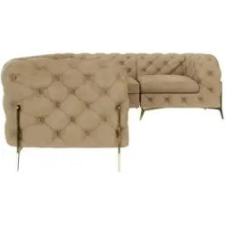 S-STYLE Chesterfield Ecksofa  Natalie ¦ beige ¦ Maße (cm): B: 264 H: 75