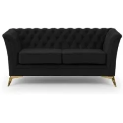 S-STYLE Chesterfield Einzelsofa  Wilhelm ¦ schwarz ¦ Maße (cm): B: 175 H: 78