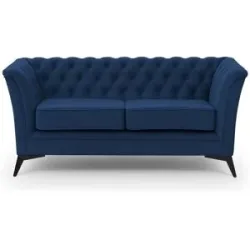 S-STYLE Chesterfield Einzelsofa  Wilhelm ¦ blau ¦ Maße (cm): B: 175 H: 78
