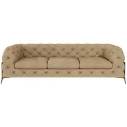 S-STYLE Chesterfield Einzelsofa  Natalie ¦ beige ¦ Maße (cm): B: 243 H: 75