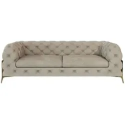 S-STYLE Chesterfield Einzelsofa  Natalie ¦ creme ¦ Maße (cm): B: 225 H: 75