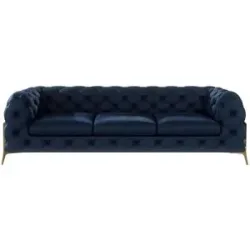 S-STYLE Chesterfield Einzelsofa  Natalie ¦ blau ¦ Maße (cm): B: 243 H: 75
