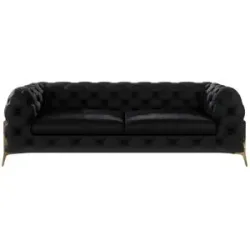 S-STYLE Chesterfield Einzelsofa  Natalie ¦ schwarz ¦ Maße (cm): B: 225 H: 75