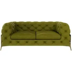 S-STYLE Chesterfield Einzelsofa  Natalie ¦ grün ¦ Maße (cm): B: 185 H: 75