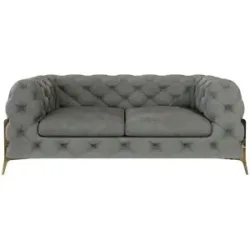 S-STYLE Chesterfield Einzelsofa  Natalie ¦ grau ¦ Maße (cm): B: 185 H: 75