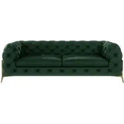 S-STYLE Chesterfield Einzelsofa  Natalie ¦ grün ¦ Maße (cm): B: 225 H: 75
