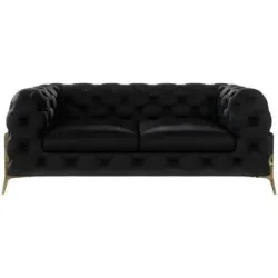 S-STYLE Chesterfield Einzelsofa  Natalie ¦ schwarz ¦ Maße (cm): B: 185 H: 75