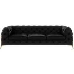 S-STYLE Chesterfield Einzelsofa  Natalie ¦ schwarz ¦ Maße (cm): B: 243 H: 75
