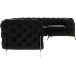 S-STYLE Chesterfield Ecksofa  Natalie ¦ schwarz ¦ Maße (cm): B: 264 H: 75