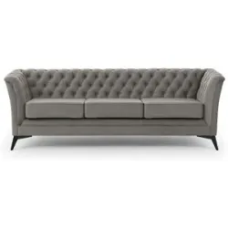 S-STYLE Chesterfield Einzelsofa  Wilhelm ¦ grau ¦ Maße (cm): B: 237 H: 78